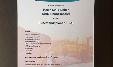 Zertifizierte Ruhestandsplanung